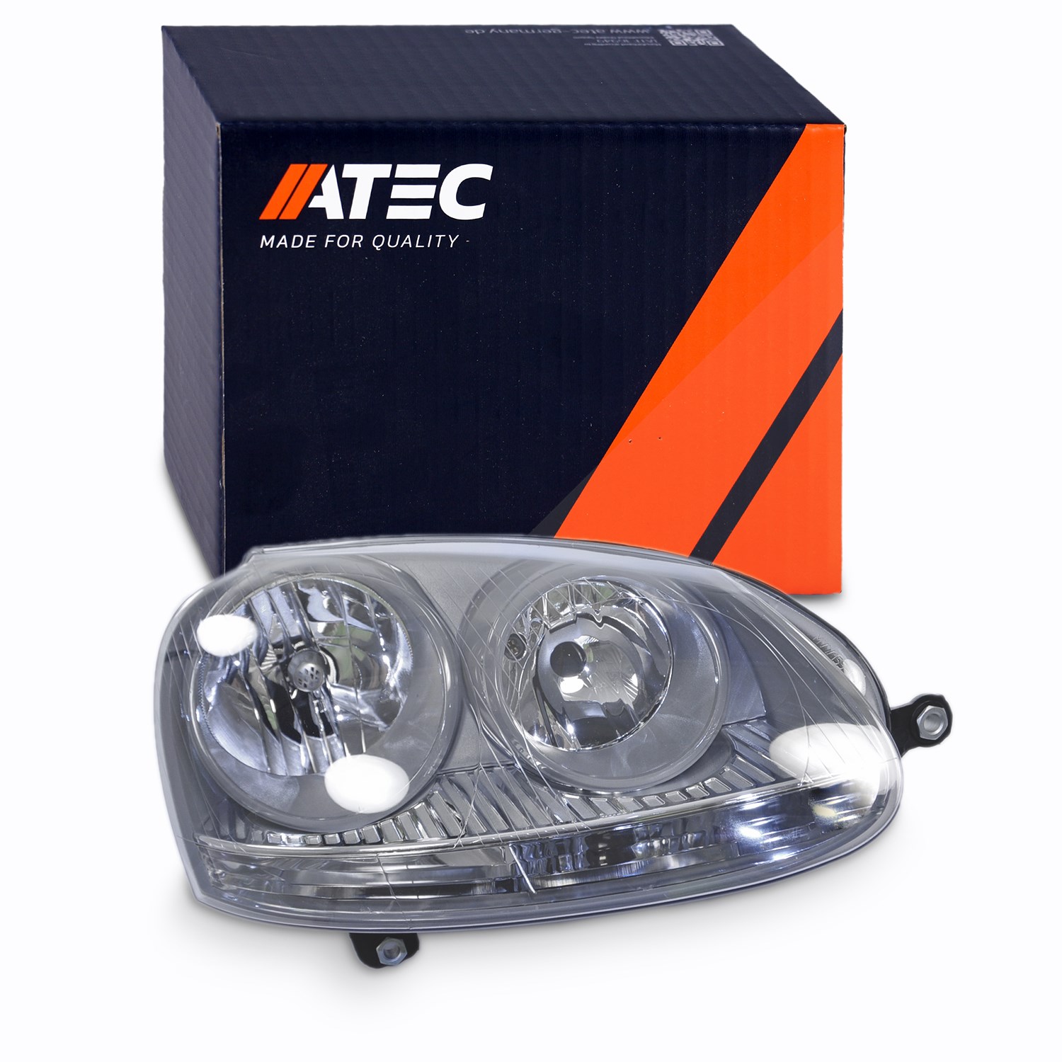 Atec Scheinwerfer H7/H7 mit Stellmotor für LWR // grau [Hersteller-Nr. 10490335] für VW