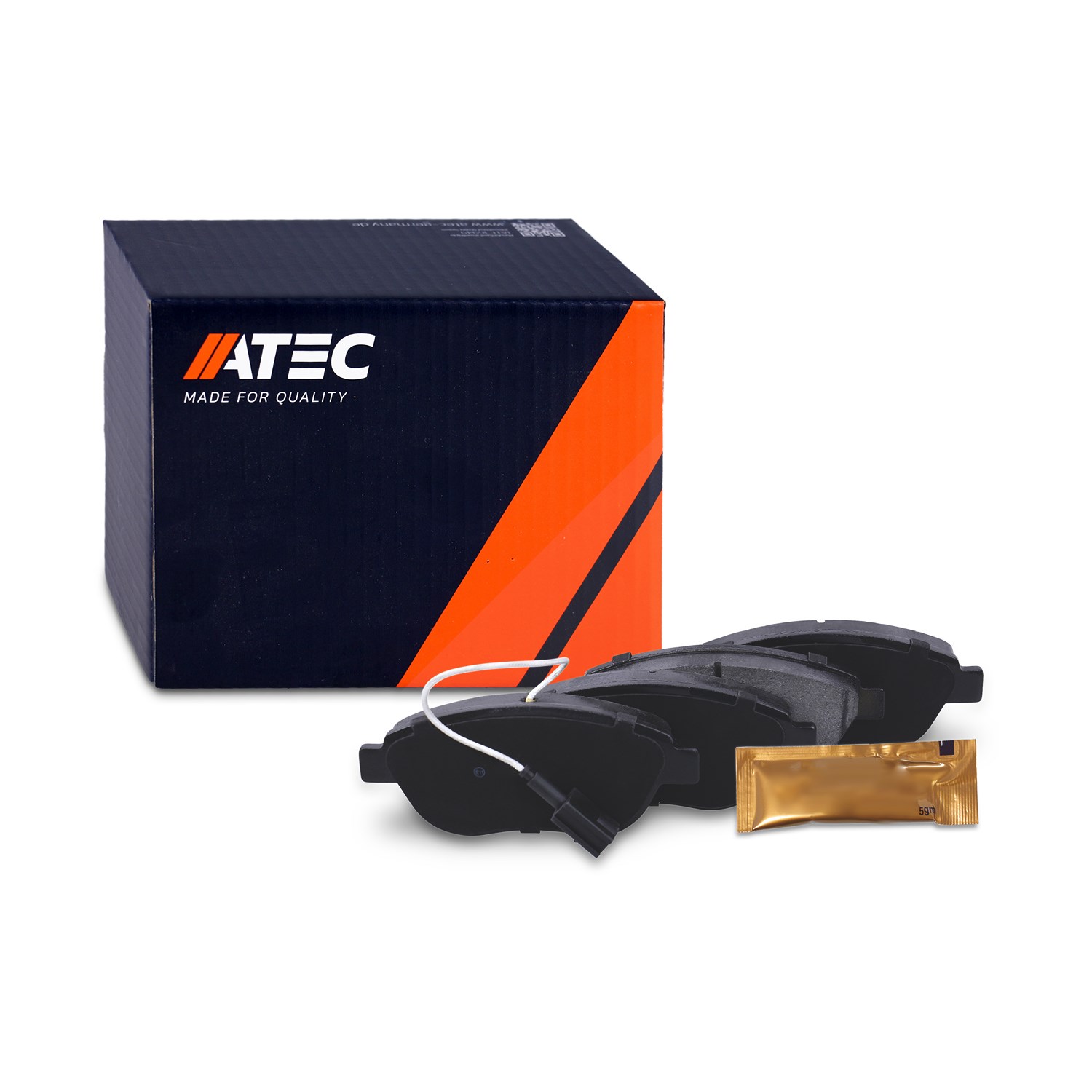 Atec Bremsbeläge mit VWK vorne (Satz) [Hersteller-Nr. 40378679] für Opel, Chrysler, Lancia, Vauxhall, Fiat