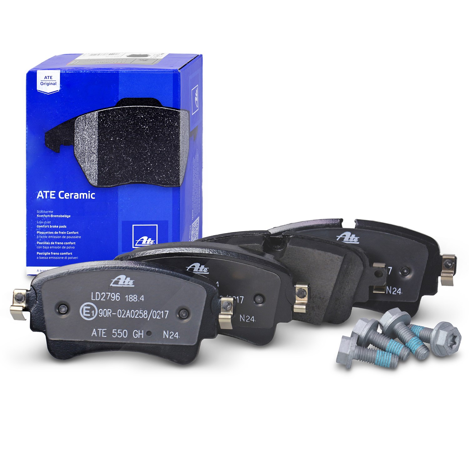Ate CERAMIC Bremsbelagsatz hinten [Hersteller-Nr. 13.0470-2796.2] für Audi, VW
