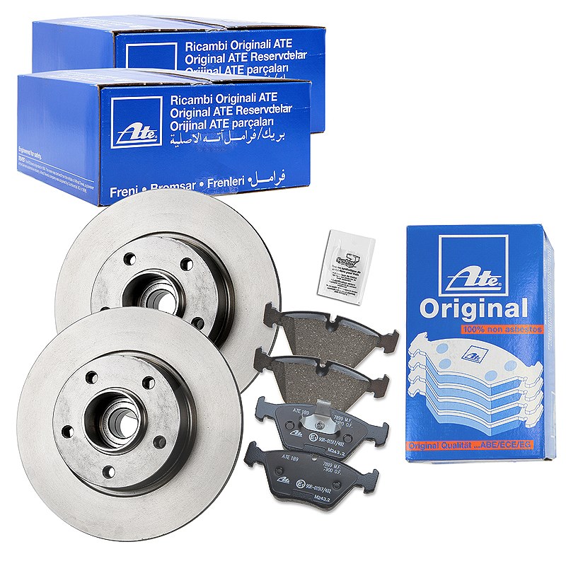 Ate Bremsscheiben+Bremsbeläge Hinterachse Voll [Hersteller-Nr. 10696334] für Opel, Nissan, Renault