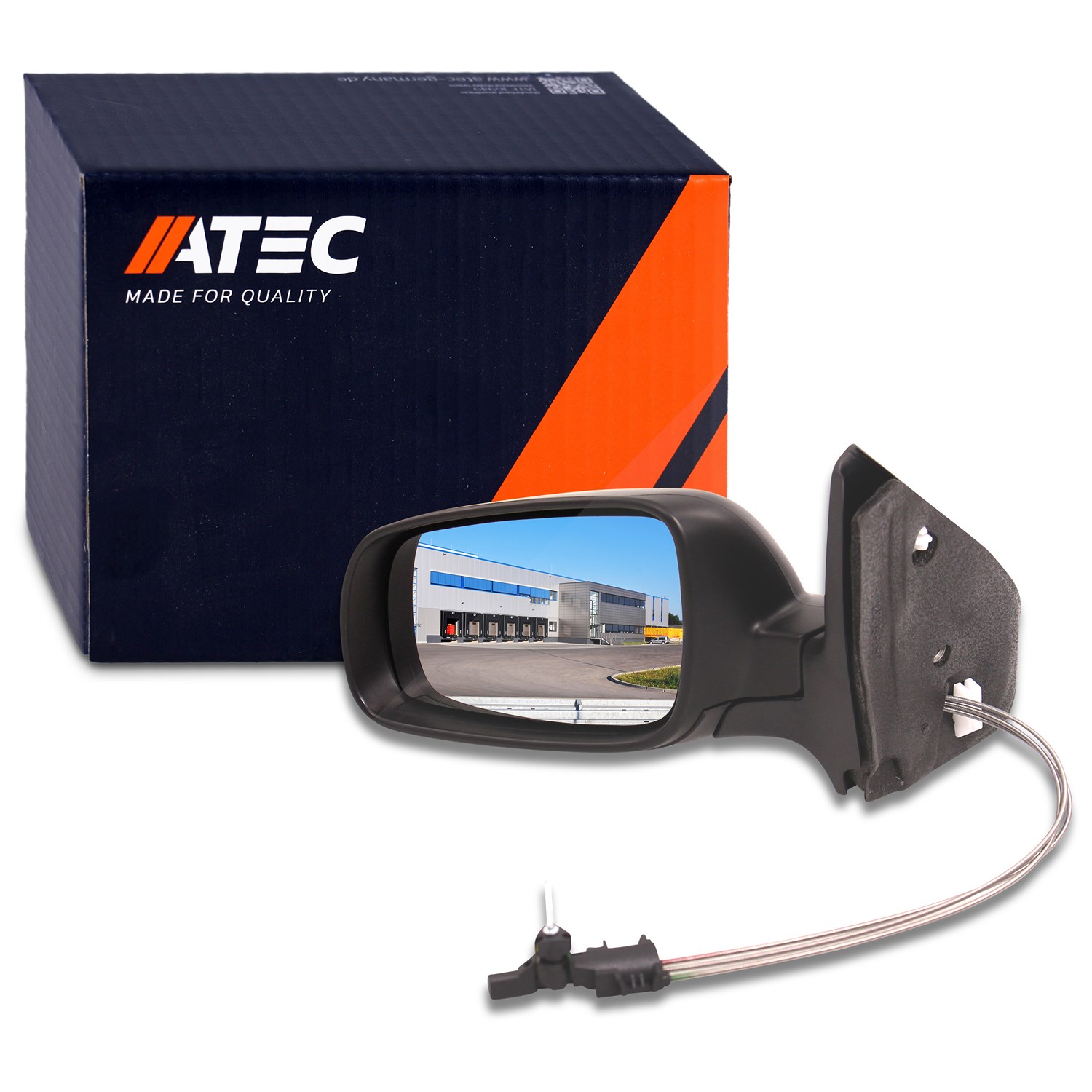 Atec Außenspiegel links (Fahrerseite) asphärisch [Hersteller-Nr. 10414284] für VW