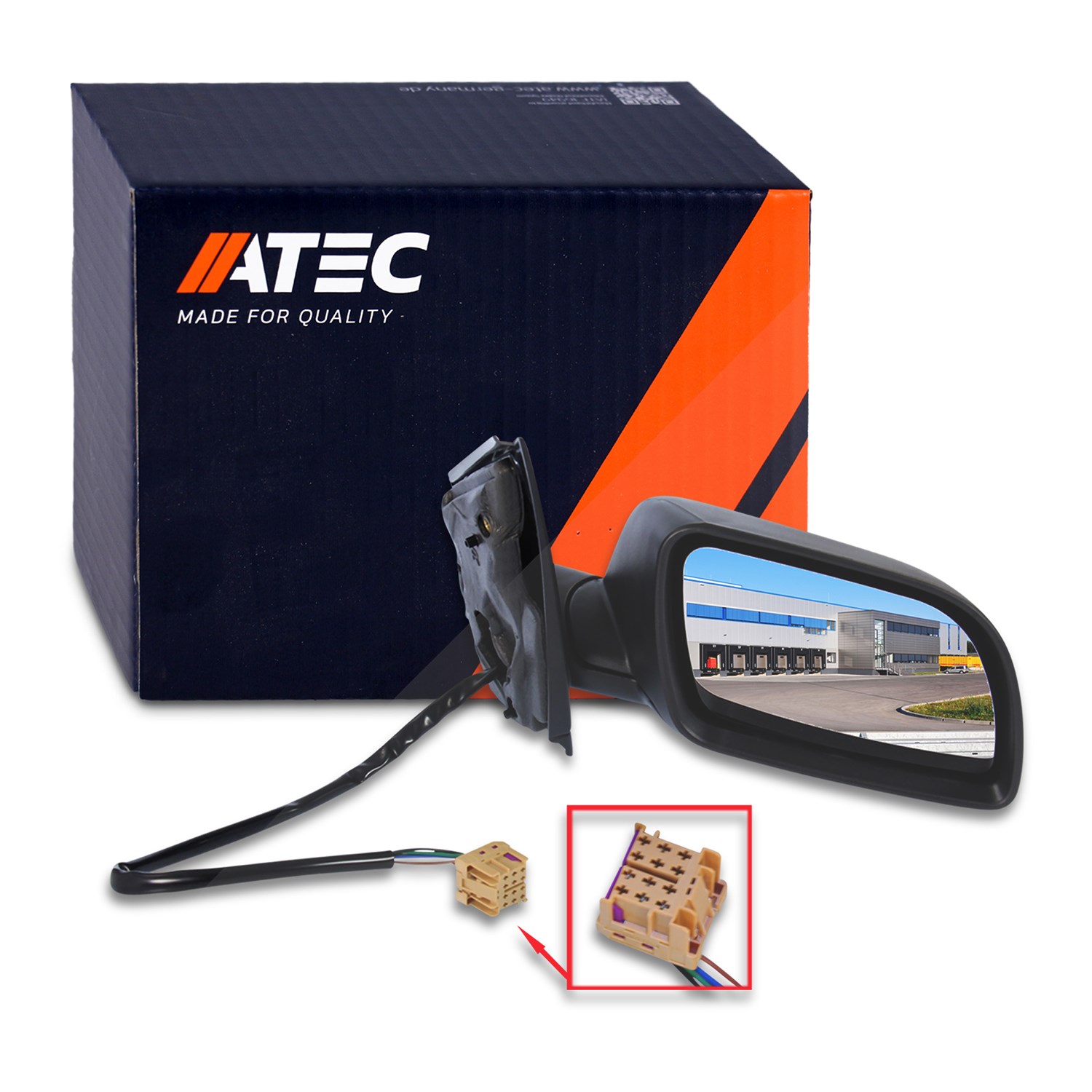 Atec Außenspiegel Rechts Elektrisch Schwarz [Hersteller-Nr. 31301905] für VW