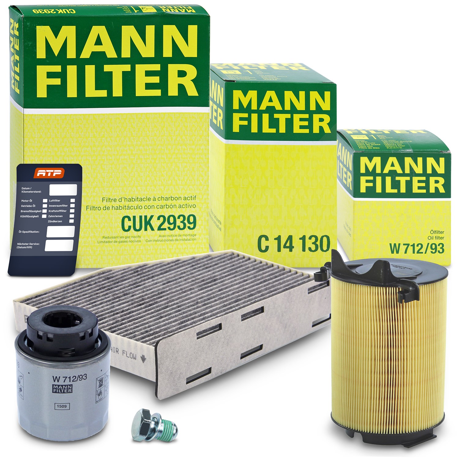 Mann-filter Inspektionspaket Filtersatz SET A [Hersteller-Nr. 10491179] für Skoda, VW, Audi, Seat