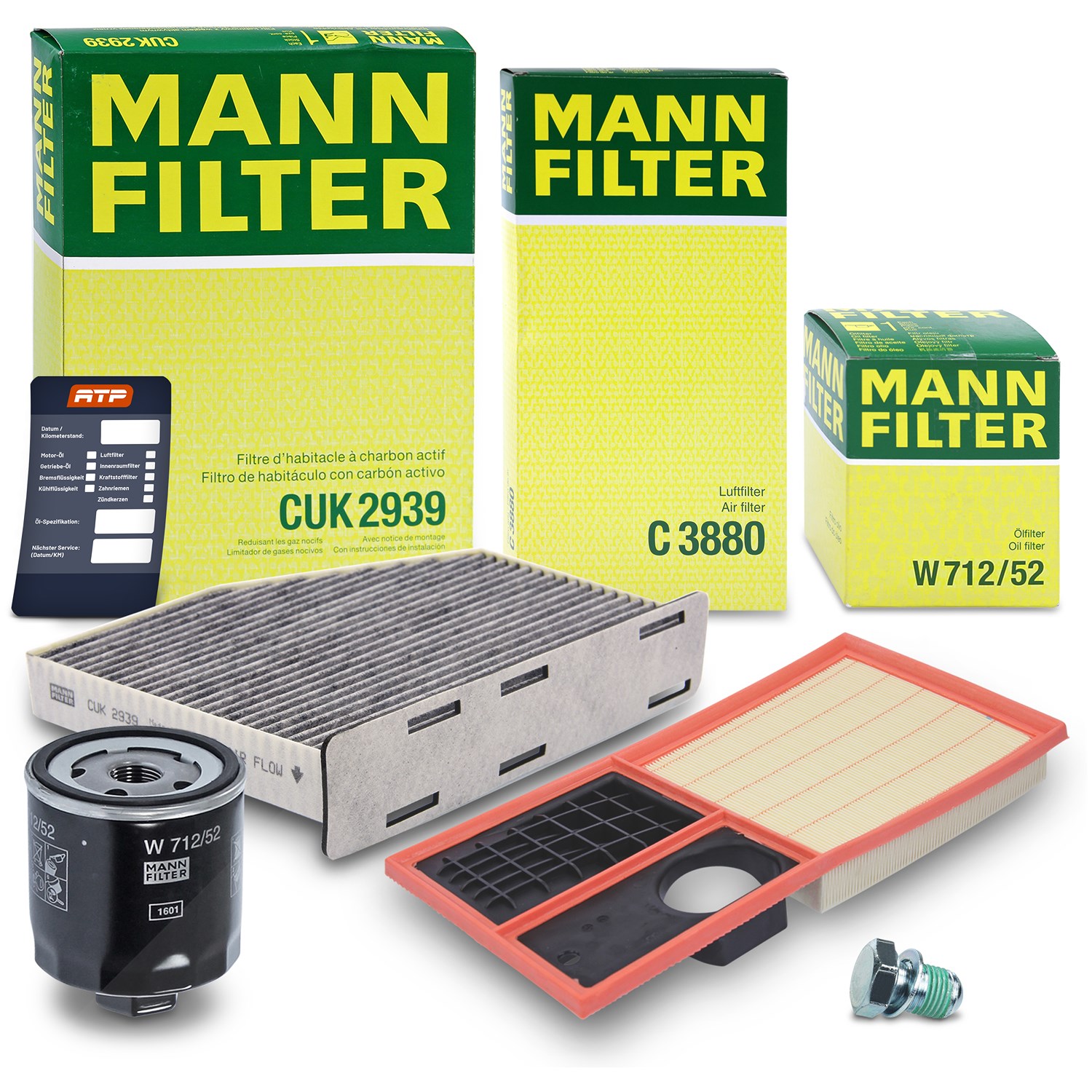 Mann-filter Inspektionspaket Filtersatz SET A [Hersteller-Nr. 10492364] für Seat, Skoda, VW