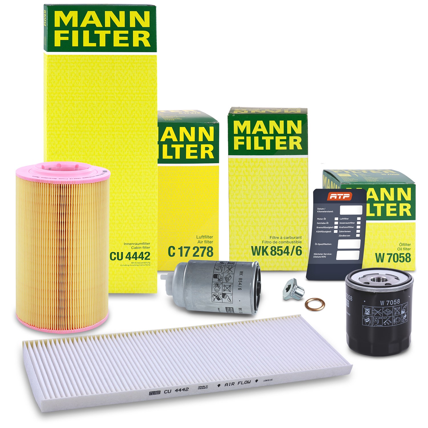 Mann-filter Inspektionspaket Filtersatz SET B [Hersteller-Nr. 10492777] für Peugeot, Citroën, Fiat