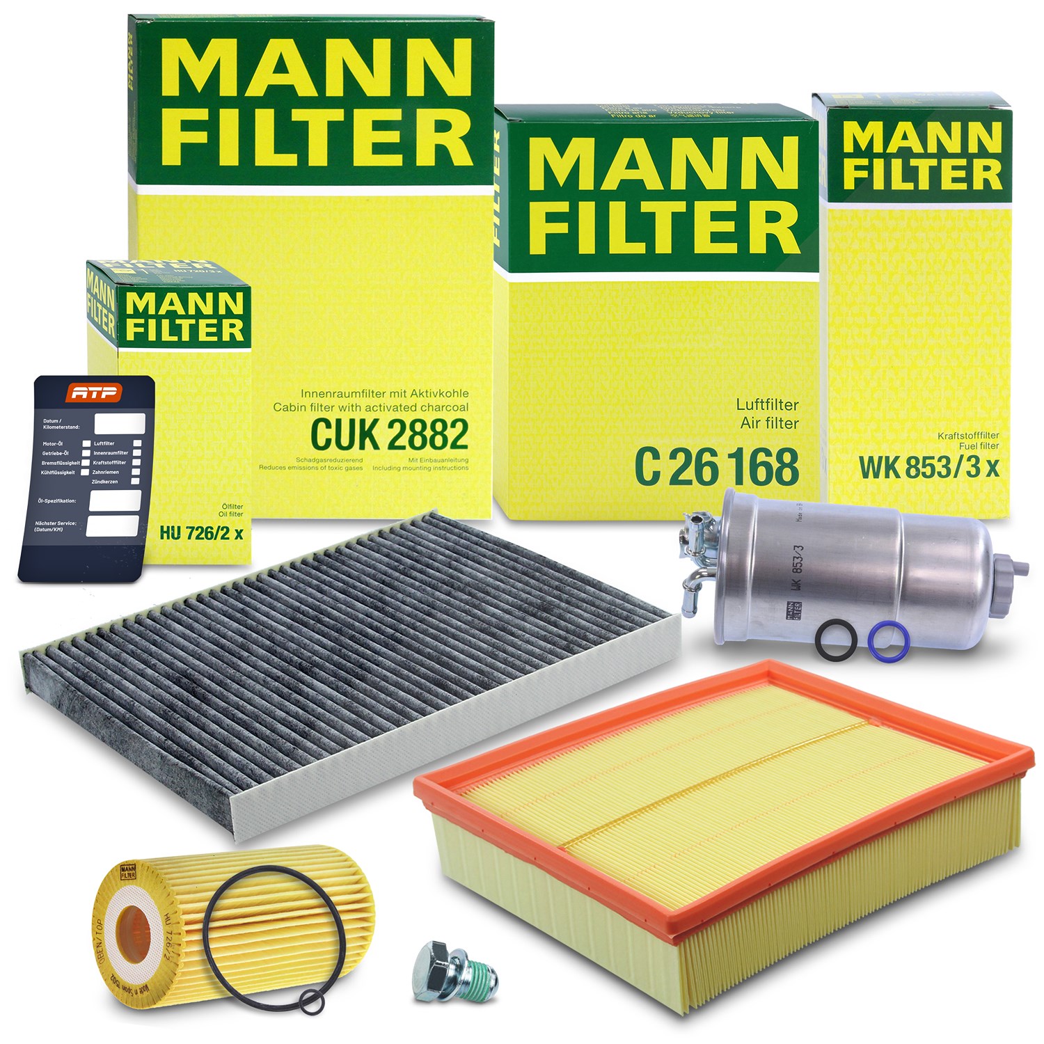 Mann-filter Inspektionspaket Filtersatz SET B [Hersteller-Nr. 10491203] für VW, Skoda