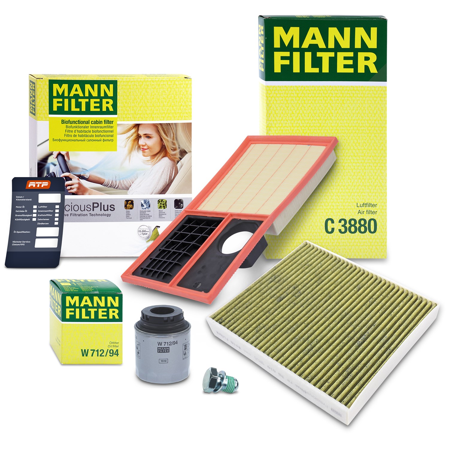 Mann-filter Inspektionspaket Filtersatz SET A [Hersteller-Nr. 10493087] für Skoda, VW, Seat
