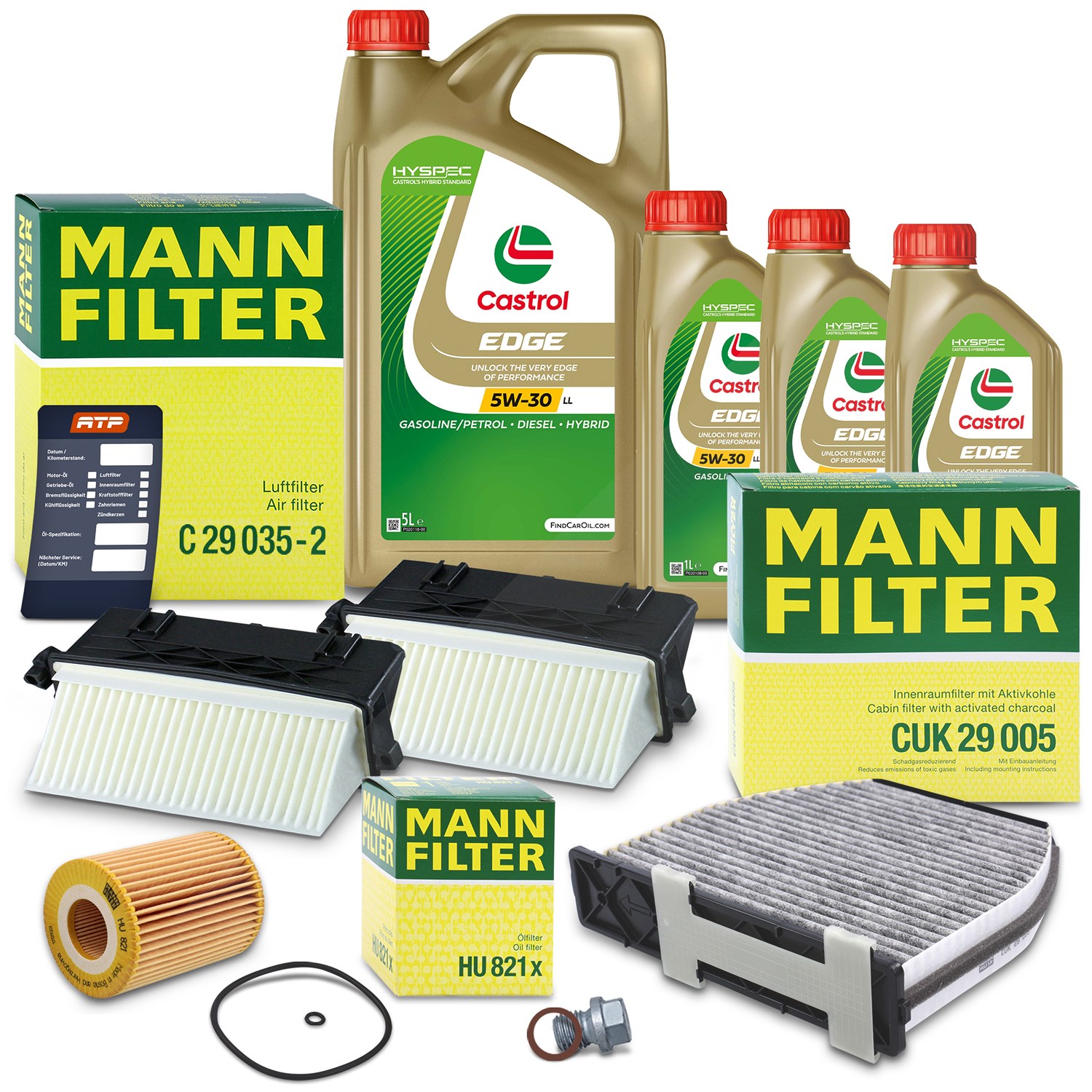 Mann-filter Inspektionspaket A + 8l 5W-30 Motoröl [Hersteller-Nr. 40516287] für Mercedes-Benz