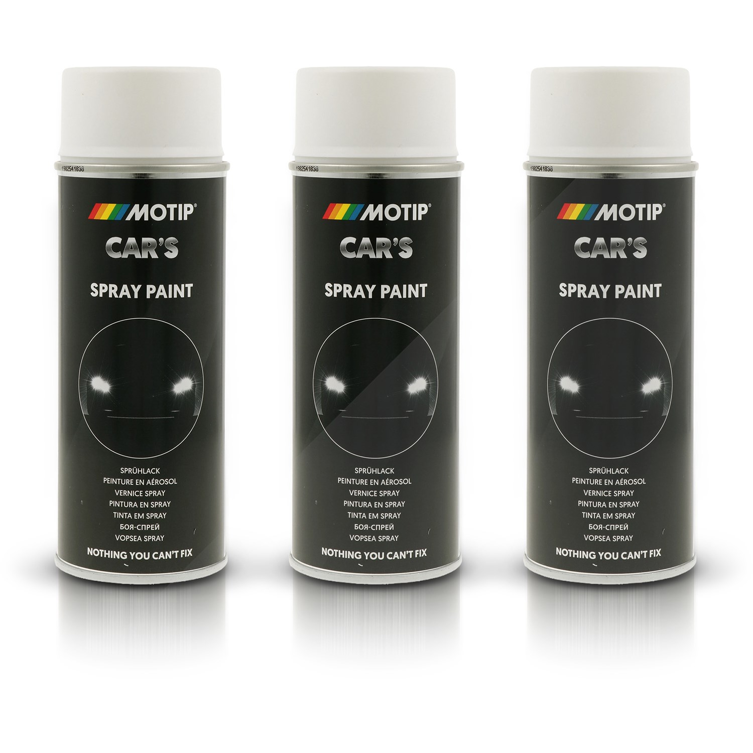 Motip 3x 400ml Car's Rallye-Lack weiss matt [Hersteller-Nr. 651953]