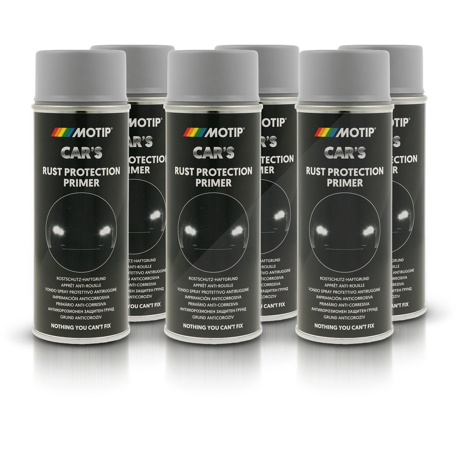 Motip 6x 400ml Car's Rostschutz-Haftgrund grau [Hersteller-Nr. 385889]