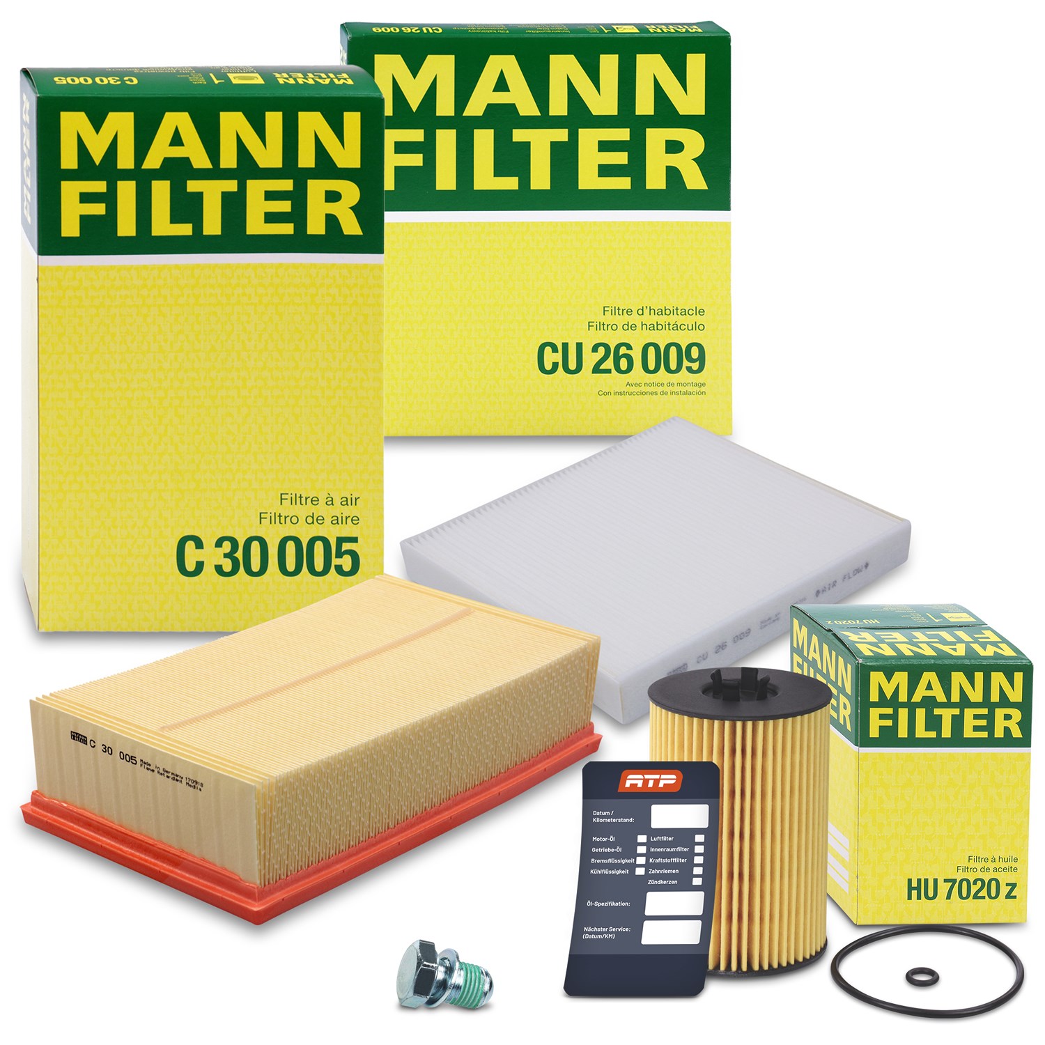 Mann-filter Inspektionspaket Filtersatz SET A [Hersteller-Nr. 10493684] für Audi, Seat, VW, Skoda