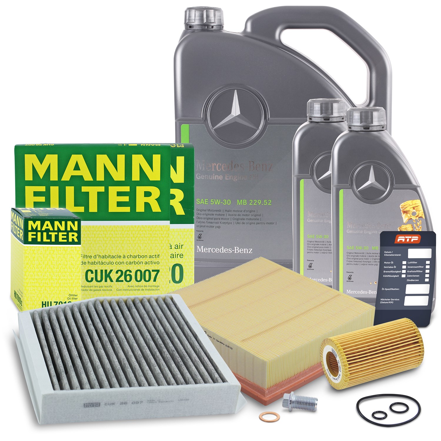Mann-filter Inspektionspaket Set A + 7l 5W-30 Motoröl [Hersteller-Nr. 40372539] für Infiniti, Mercedes-Benz