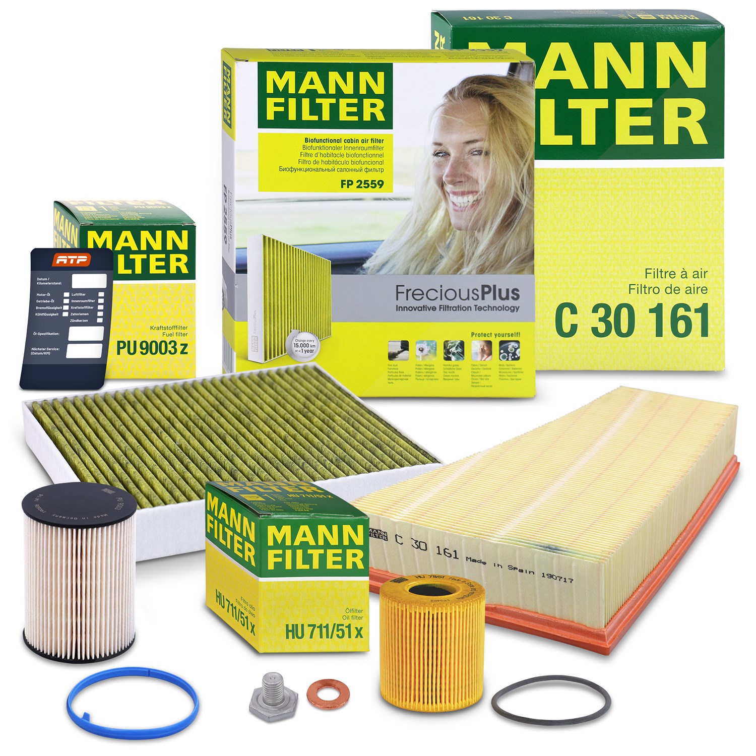 Mann-filter Inspektionspaket Filtersatz SET B [Hersteller-Nr. 10493105] für Ford