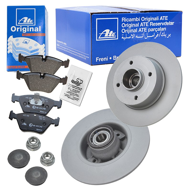 Ate Bremsscheiben+Bremsbeläge+Radlager+ABS Hinten [Hersteller-Nr. 10698462] für Renault