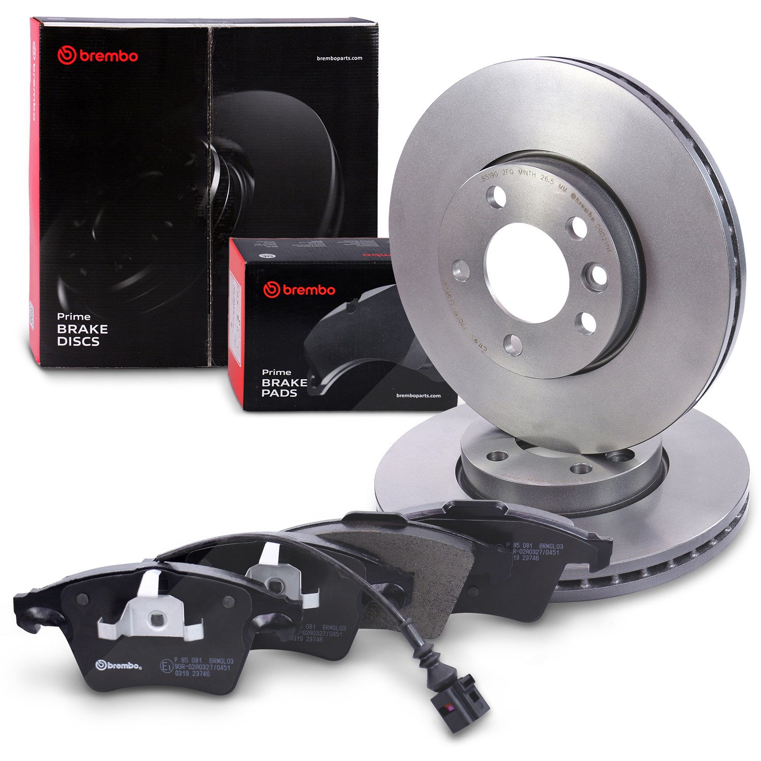 Brembo Bremsscheiben +Bremsbeläge vorne [Hersteller-Nr. 40436601] für VW