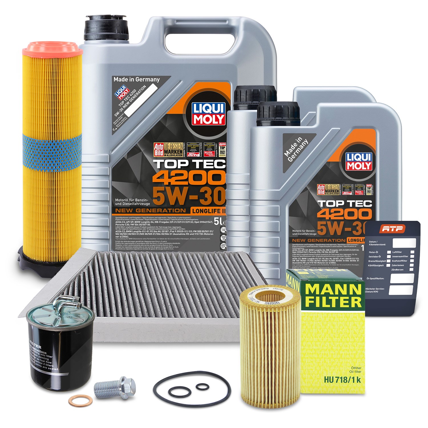 Liqui Moly Inspektionspaket Set B + 7l 5W-30 Motoröl [Hersteller-Nr. 40513921] für Mercedes-Benz