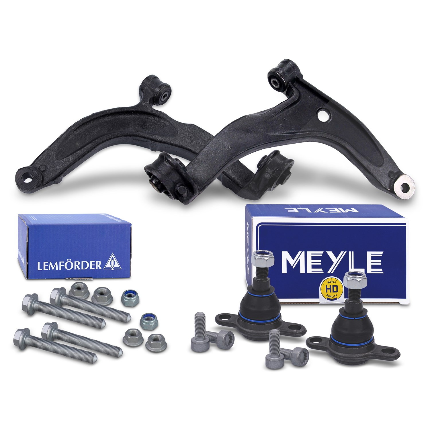 Bestprice 2x Querlenker + 2x MEYLE Traggelenk + Schraubensatz vorne [Hersteller-Nr. 41840072] für VW
