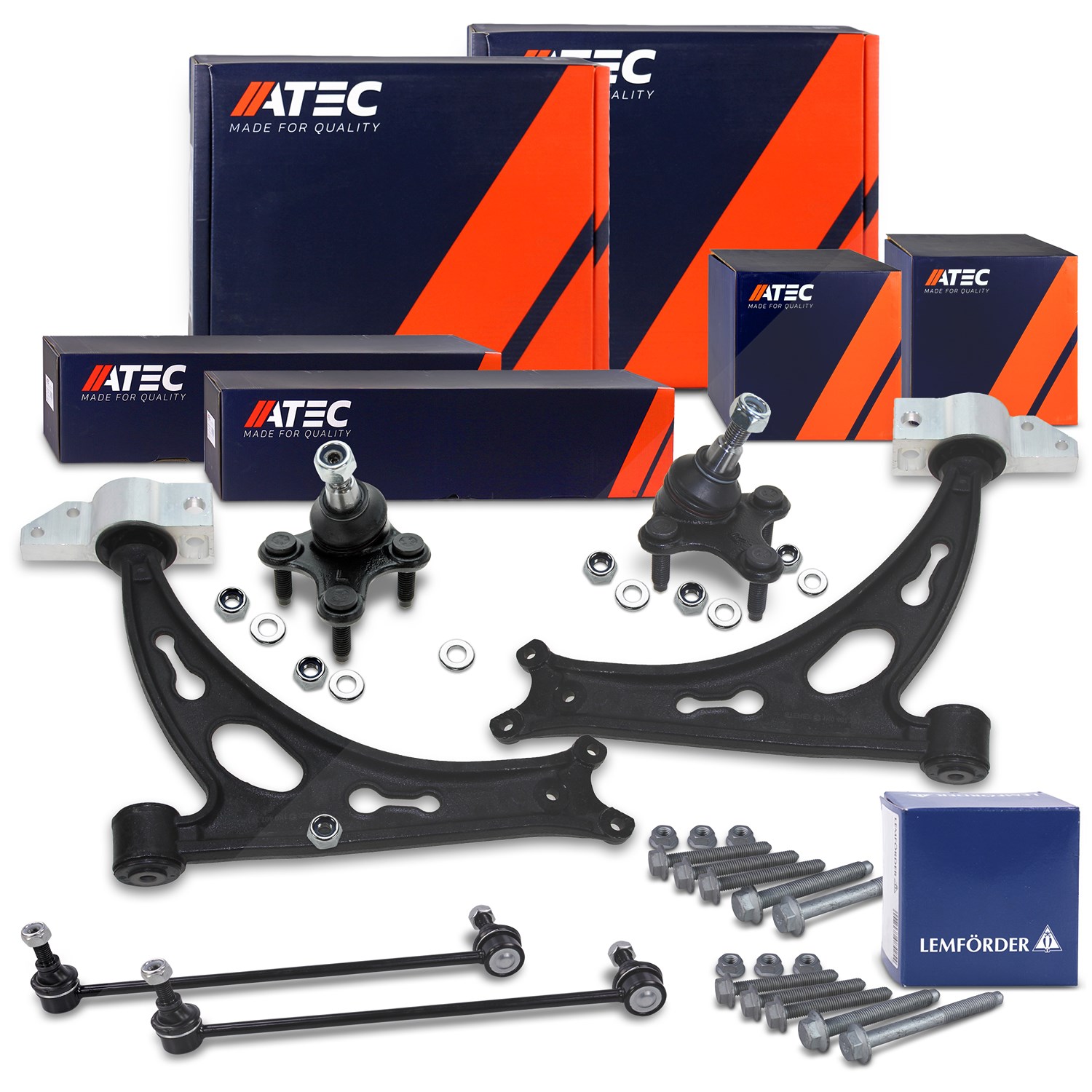 Atec Querlenkersatz 6-tlg. + Schraubensatz vorne [Hersteller-Nr. 41840126] für VW, Skoda, Seat, Audi