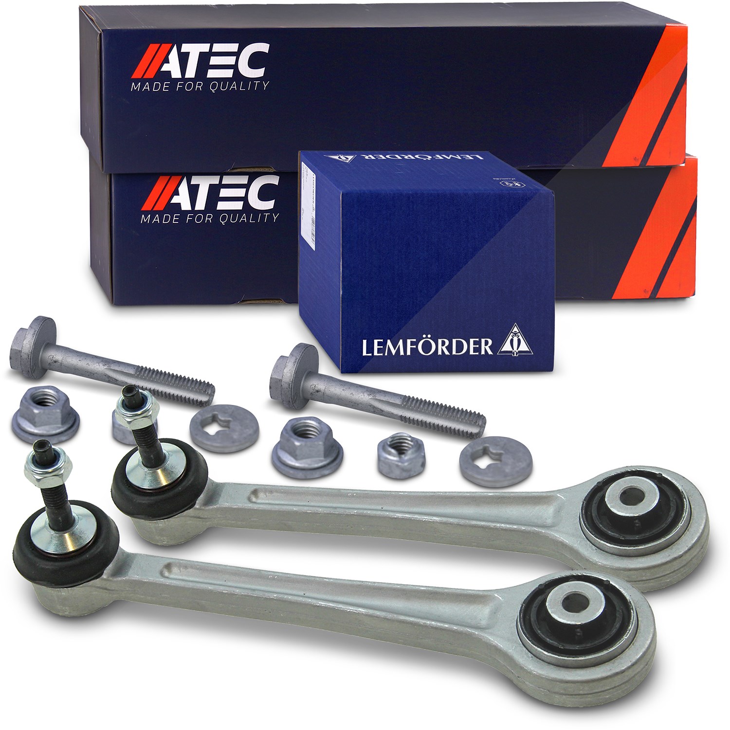 Atec 2x Querlenker + Schraubensatz Hinterachse vorne oben [Hersteller-Nr. 41840109] für BMW