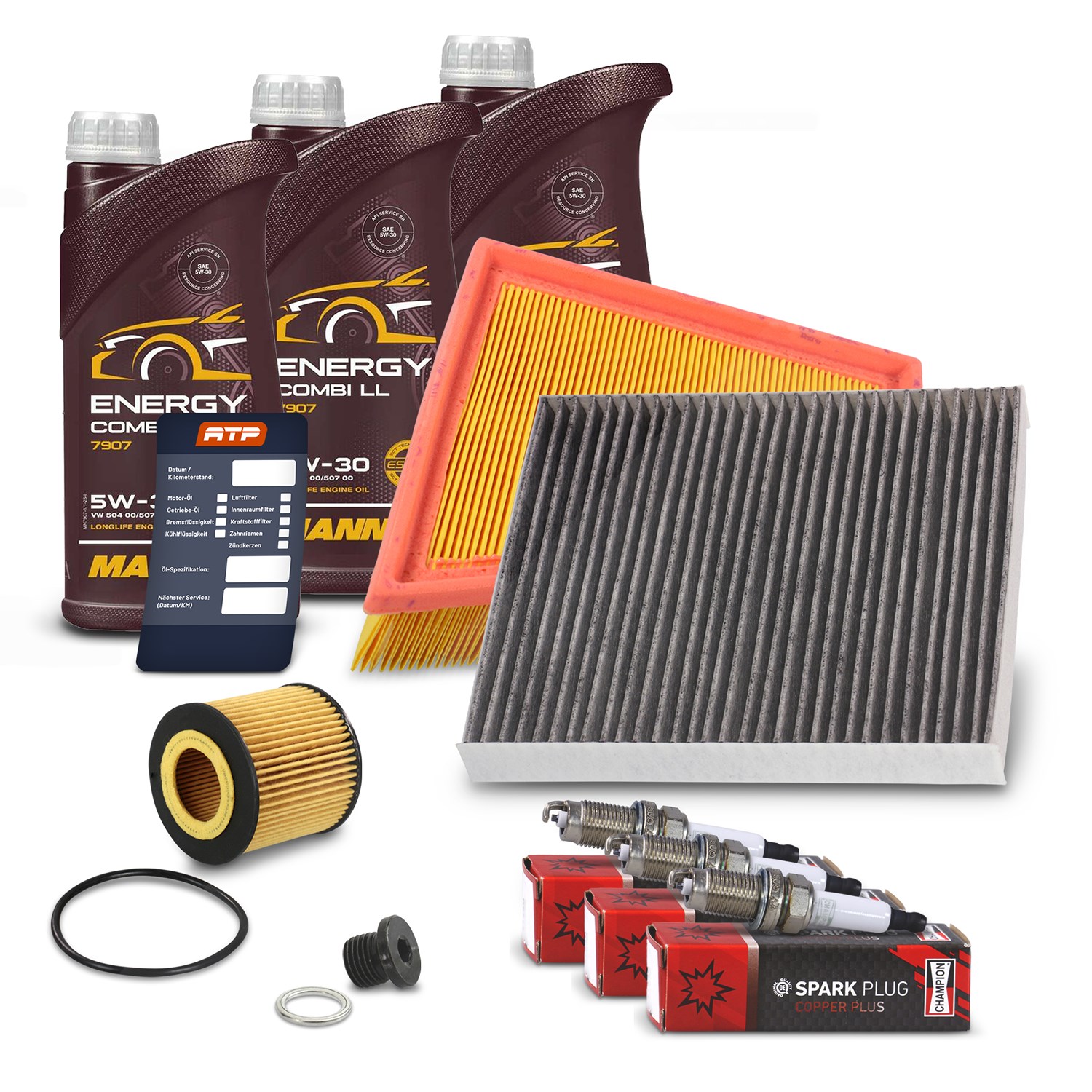 Bestprice Inspektionspaket Set C + 3l 5W-30 Motoröl [Hersteller-Nr. 40486583] für VW, Skoda, Seat