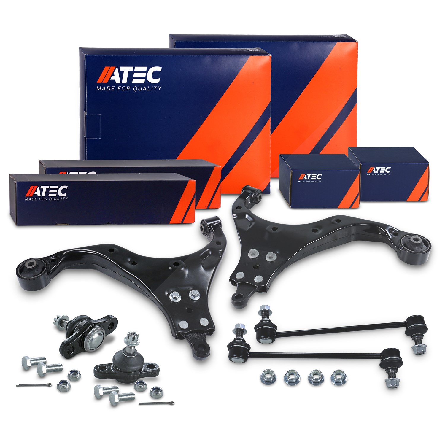 Atec 2x Querlenker + 2x Koppelstange vorne [Hersteller-Nr. 41844710] für Hyundai, Kia