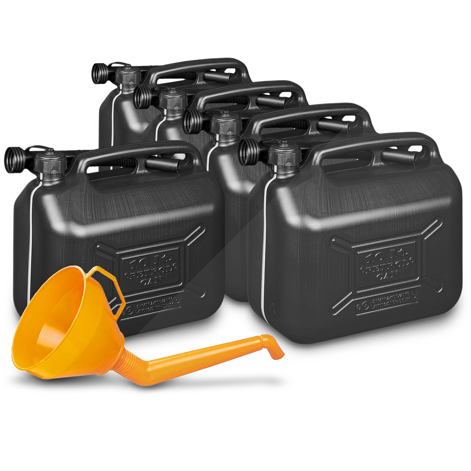Proplus 5x Benzinkanister 10L Kunststoff UN-geprüft + Trichter [Hersteller-Nr. 40371991]