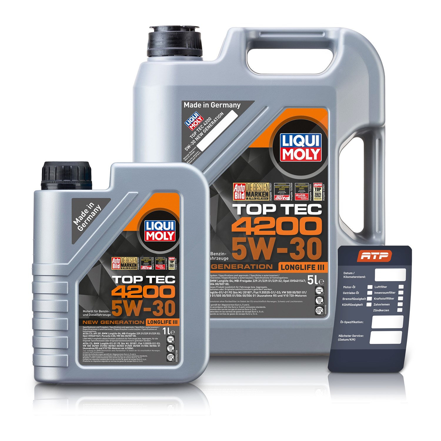 Liqui Moly 6 L Top Tec 4200 5W-30 + Ölwechsel-Anhänger [Hersteller-Nr. 10802808]