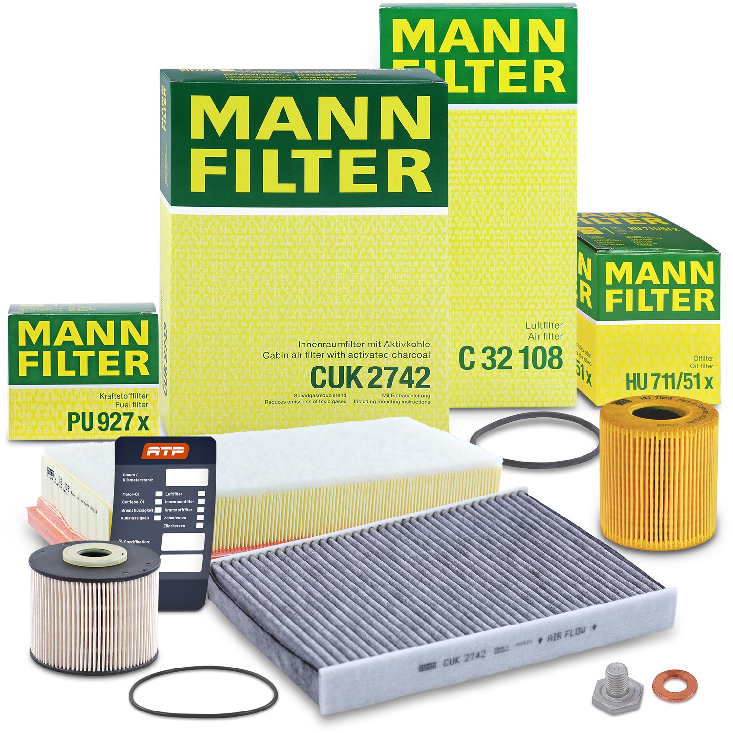 Mann-filter Inspektionspaket Filtersatz SET B [Hersteller-Nr. 10492939] für Peugeot, Citroën