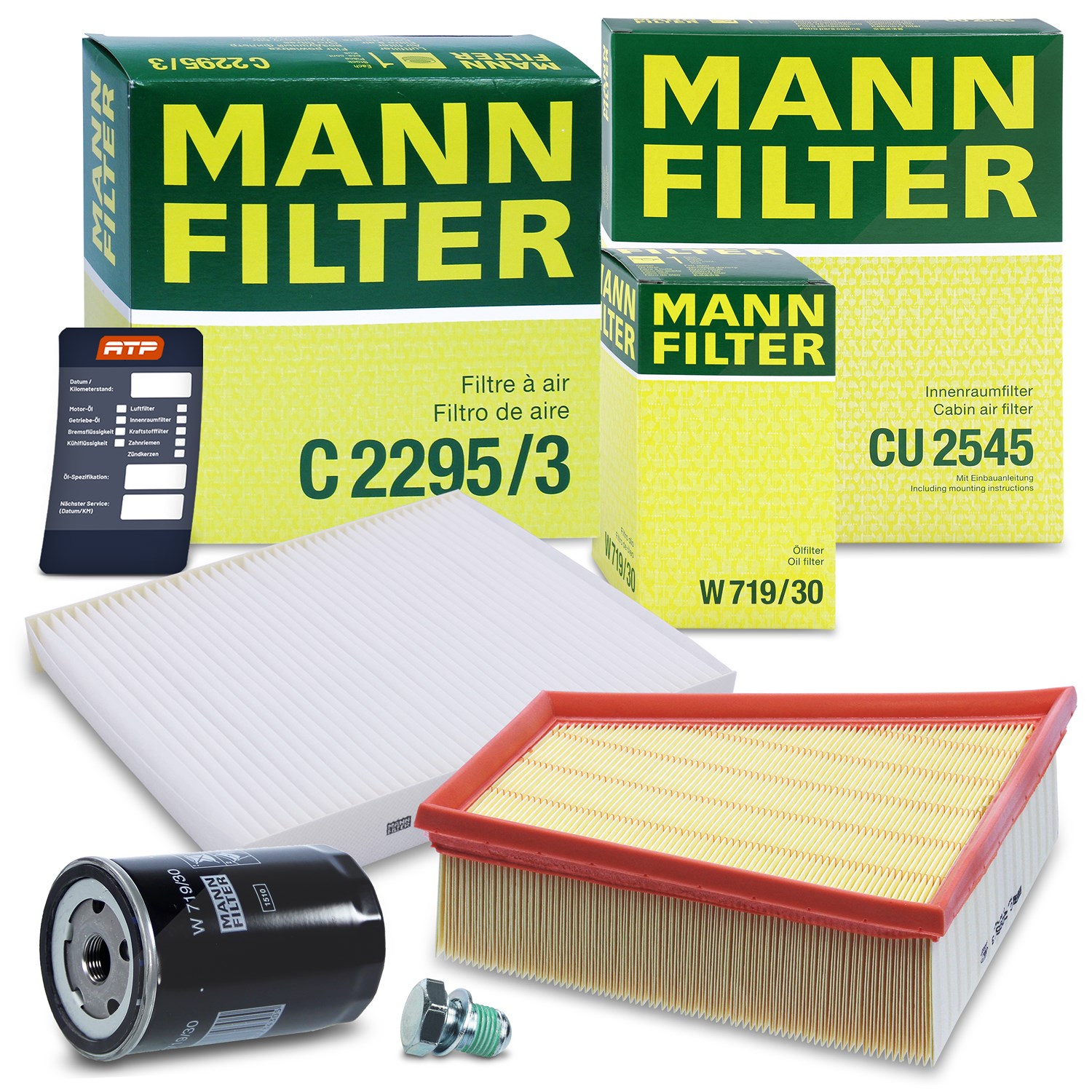 Mann-filter Inspektionspaket Filtersatz SET A [Hersteller-Nr. 10492992] für Seat, VW, Skoda