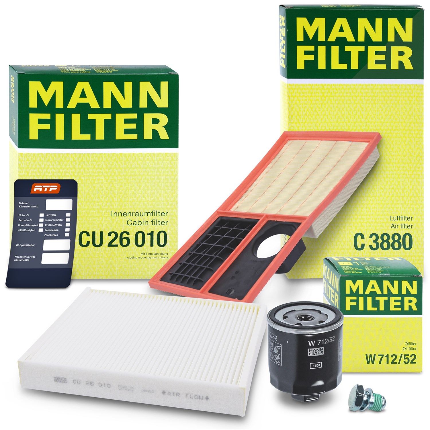 Mann-filter Inspektionspaket Filtersatz SET A [Hersteller-Nr. 10493032] für Seat, Skoda, VW