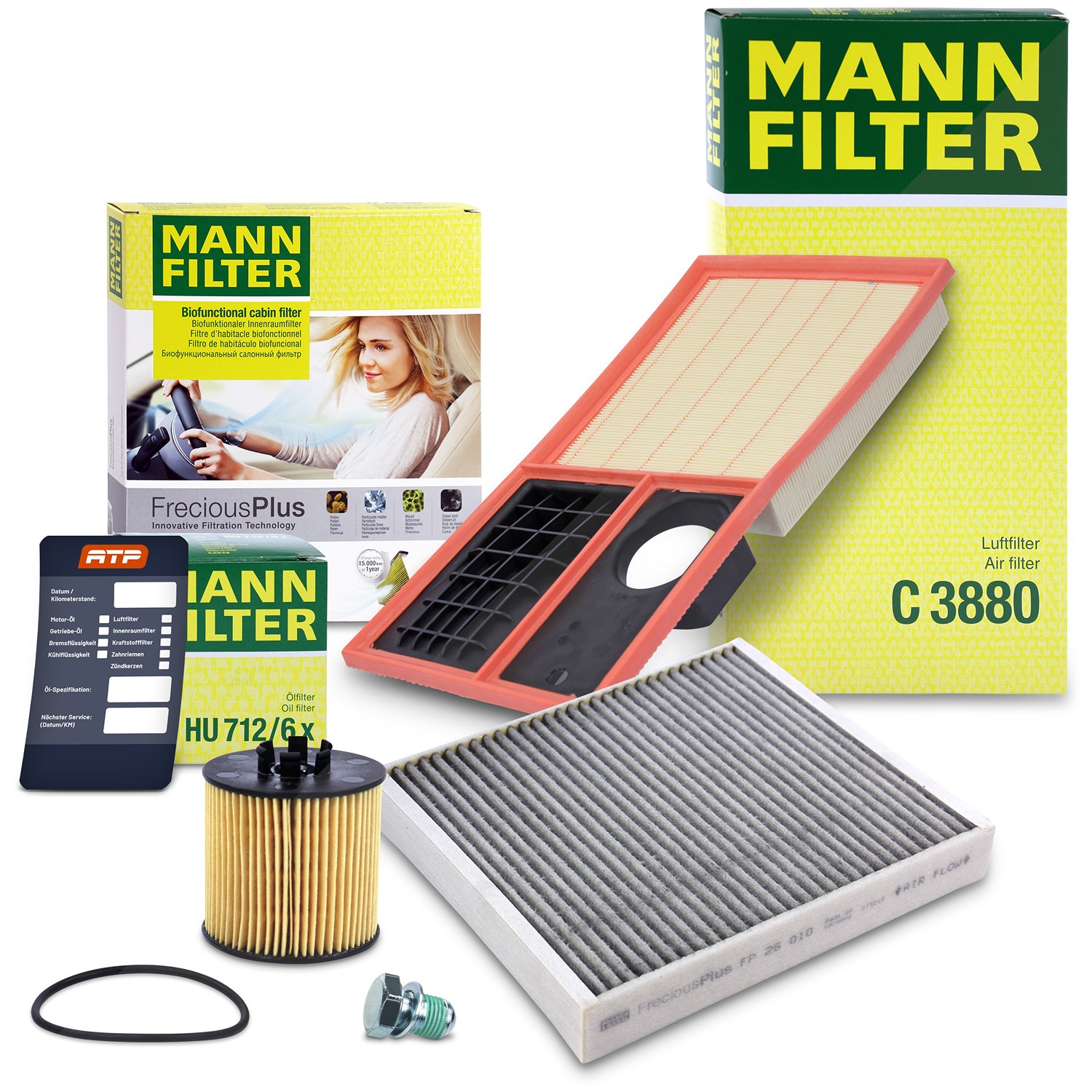 Mann-filter Inspektionspaket Filtersatz SET A [Hersteller-Nr. 10493088] für VW, Skoda, Seat