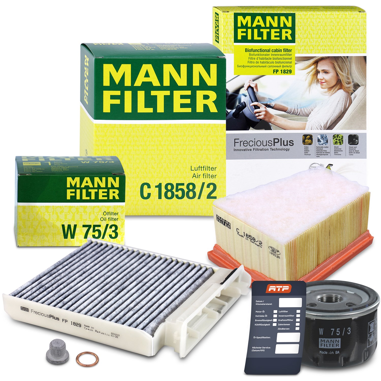 Mann-filter Inspektionspaket Filtersatz SET A [Hersteller-Nr. 10493101] für Dacia, Renault