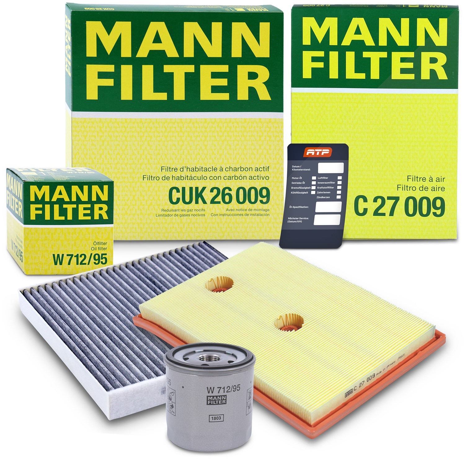Mann-filter Inspektionspaket SET A [Hersteller-Nr. 10493155] für VW, Seat, Audi, Skoda, Cupra