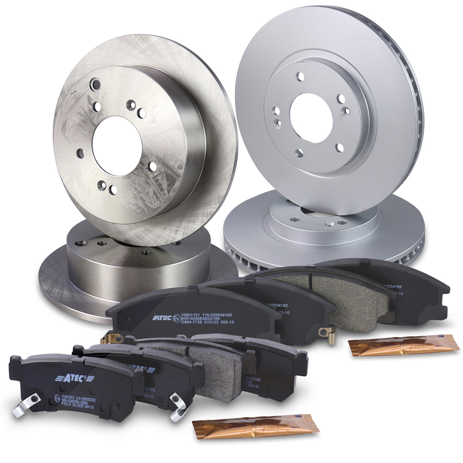 Bestprice Bremsscheiben + Bremsbeläge Vorne + Hinten [Hersteller-Nr. 10604324] für Hyundai