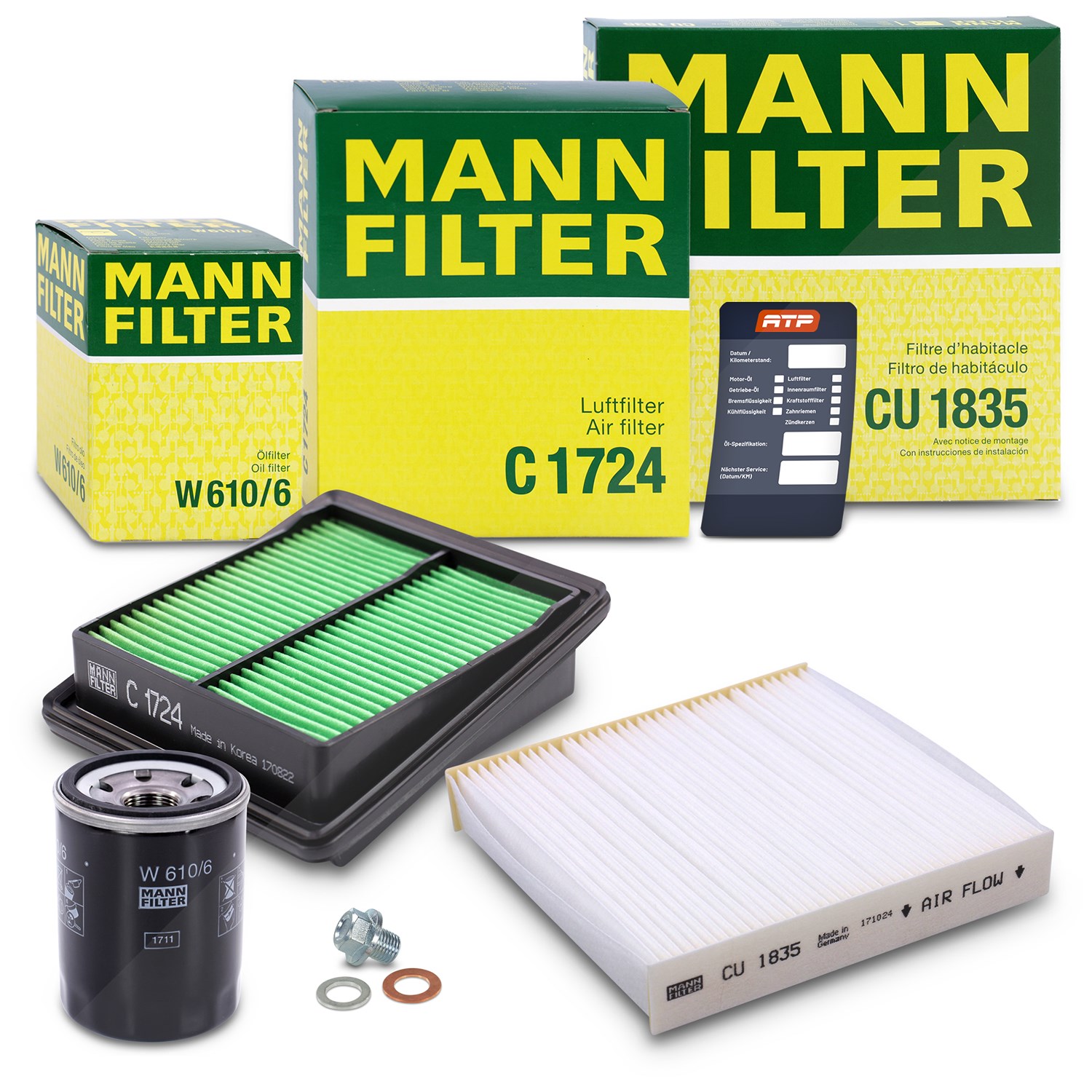 Mann-filter Inspektionspaket Filtersatz SET A [Hersteller-Nr. 10493234] für Honda