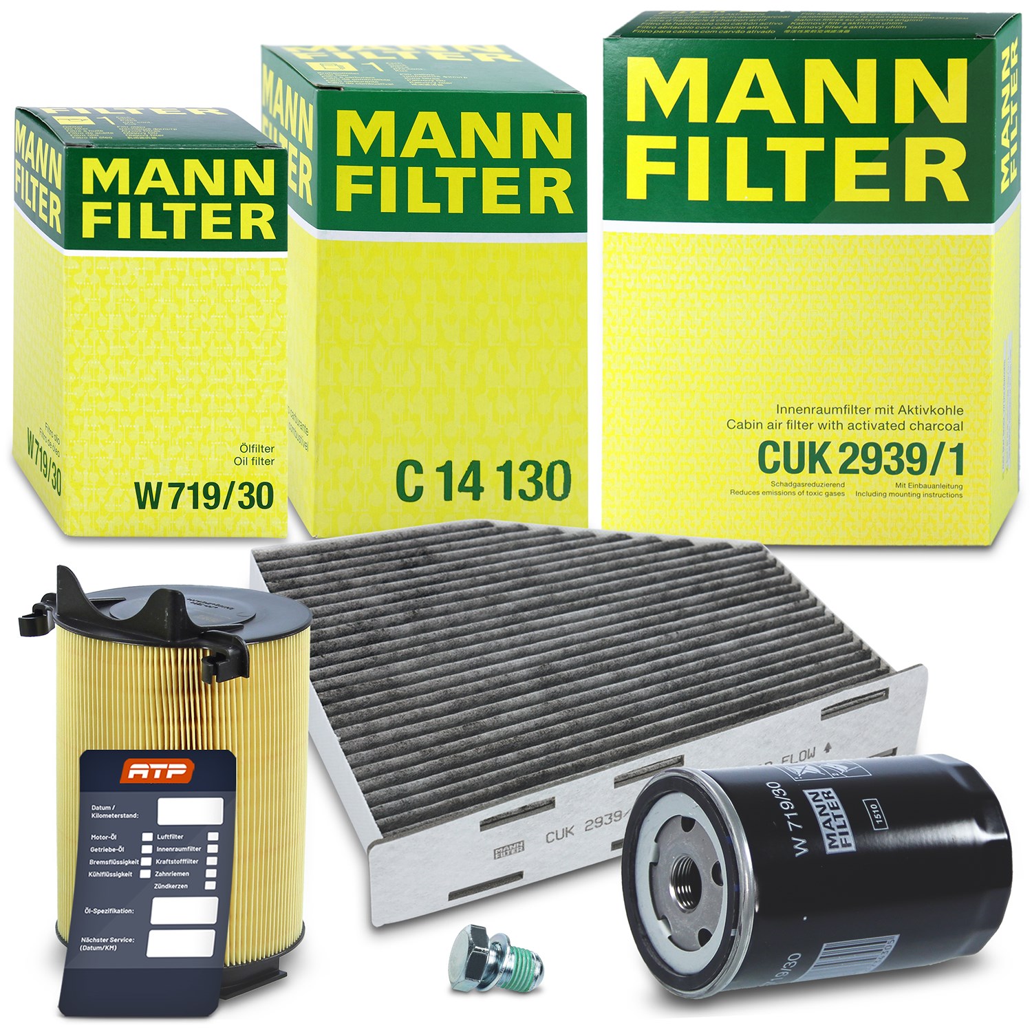 Mann-filter Inspektionspaket Filtersatz SET A [Hersteller-Nr. 10493279] für Seat, Audi, VW, Skoda
