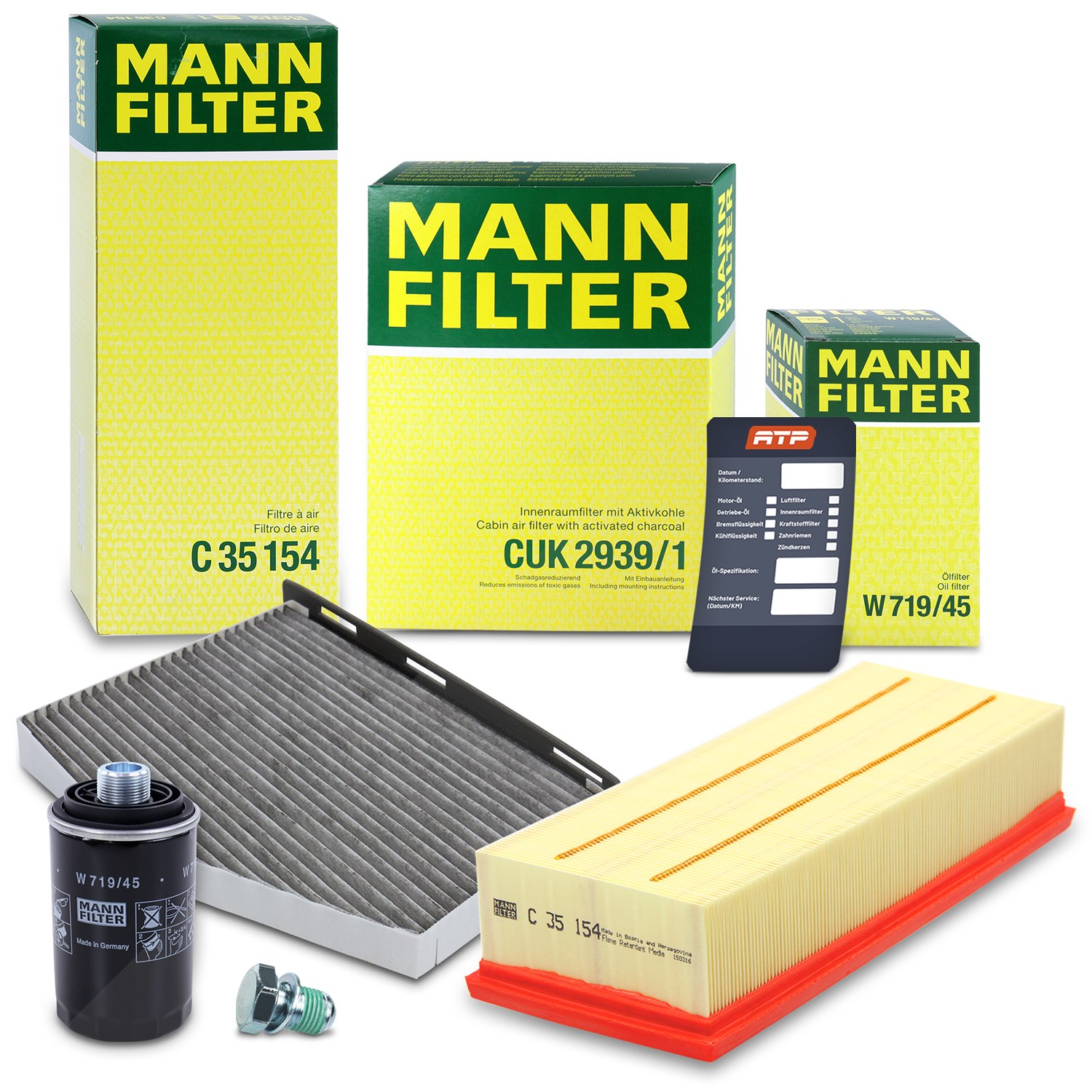 Mann-filter Inspektionspaket Filtersatz SET A [Hersteller-Nr. 10493281] für VW, Seat, Skoda, Audi