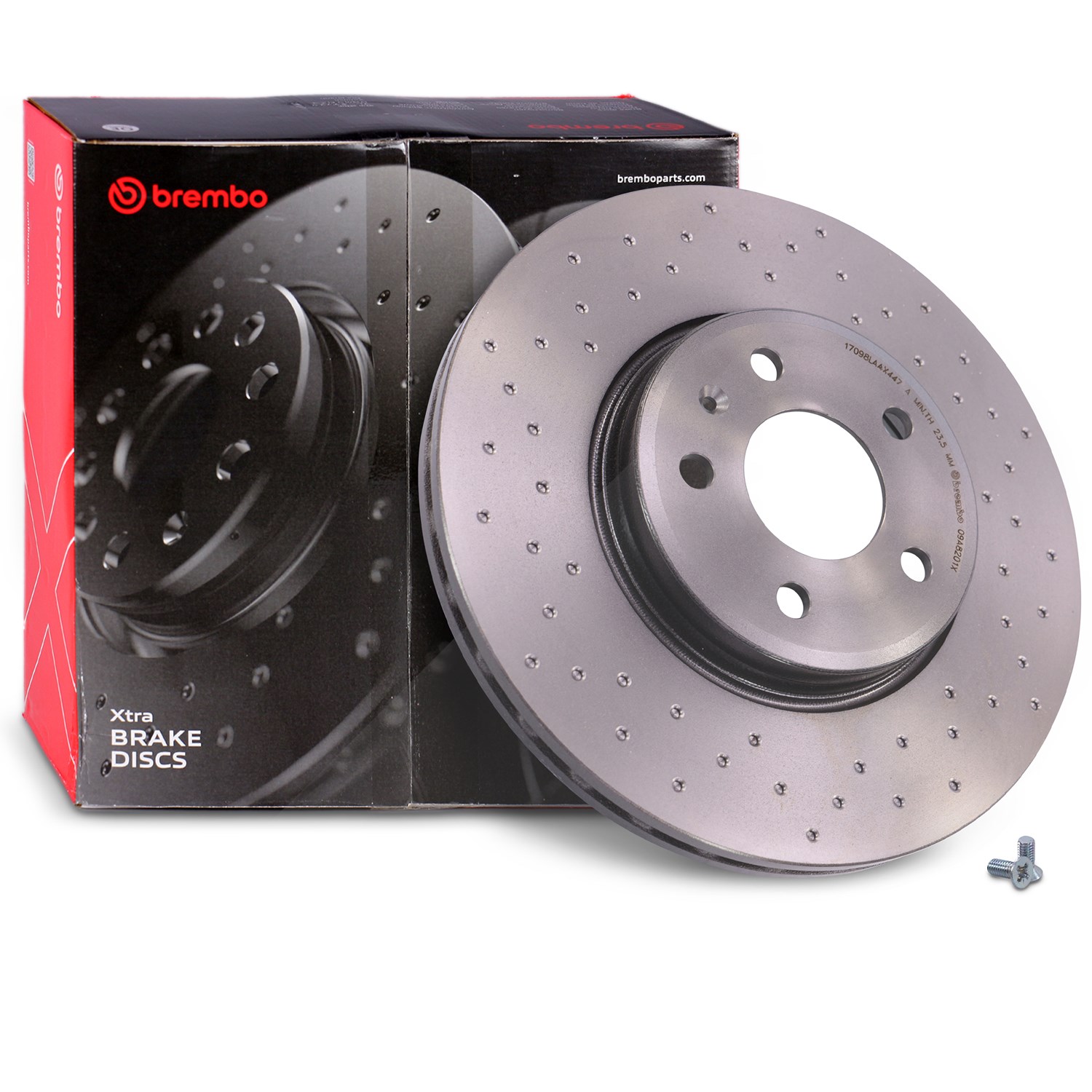 Brembo 1x Bremsscheibe XTRA LINE Vorne Gelocht [Hersteller-Nr. 09.A820.1X] für Audi