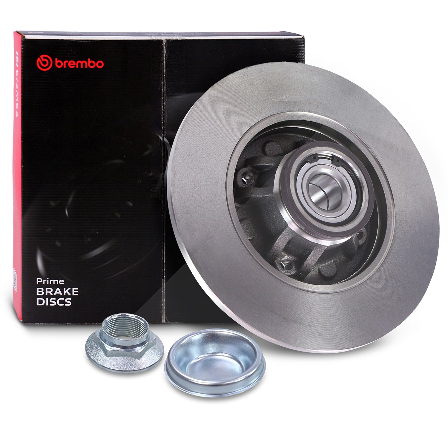 Brembo 1x Bremsscheibe mit Radlager mit ABS-Ring Hinterachse [Hersteller-Nr. 08.A858.17] für Ds, Citroën, Peugeot