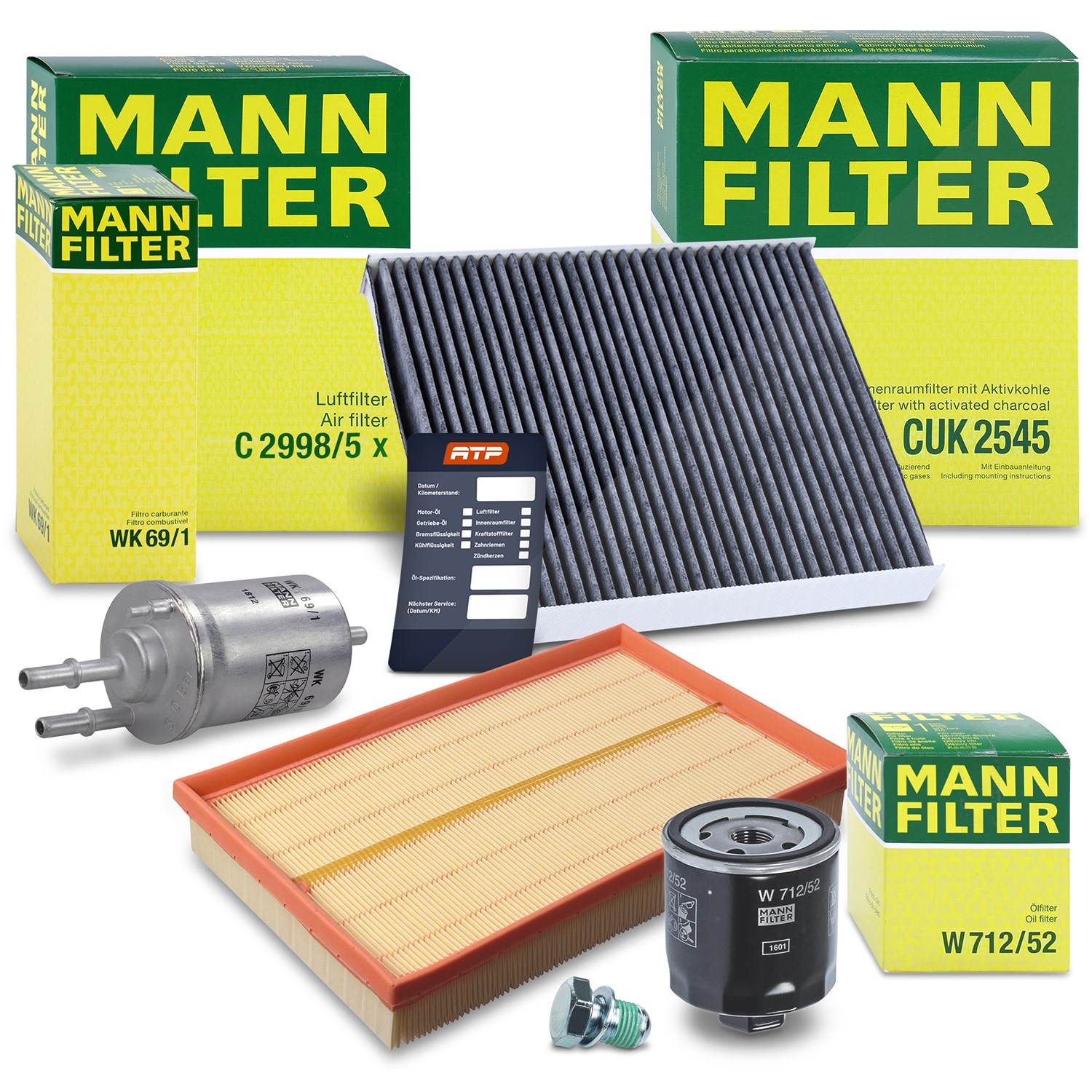 Mann-filter Inspektionspaket Filtersatz SET B [Hersteller-Nr. 10493404] für Skoda, VW, Seat