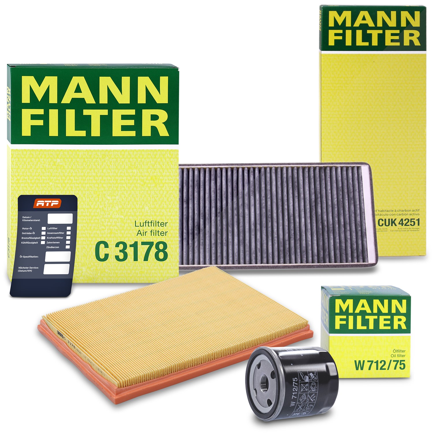 Mann-filter Inspektionspaket Filtersatz SET A [Hersteller-Nr. 10493437] für Opel