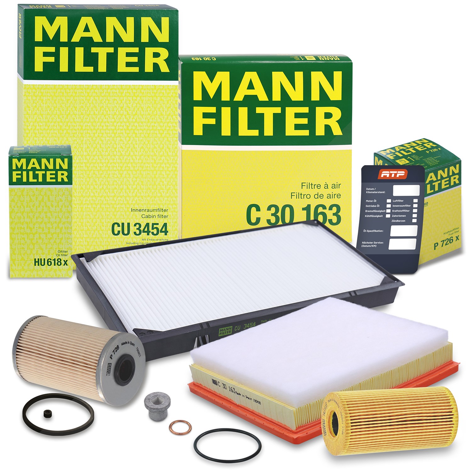 Mann-filter Inspektionspaket Filtersatz SET B [Hersteller-Nr. 10491177] für Nissan, Opel, Renault