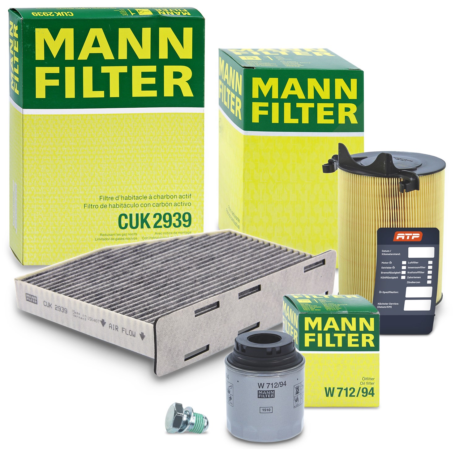 Mann-filter Inspektionspaket Filtersatz SET A [Hersteller-Nr. 10491180] für Audi, VW, Skoda