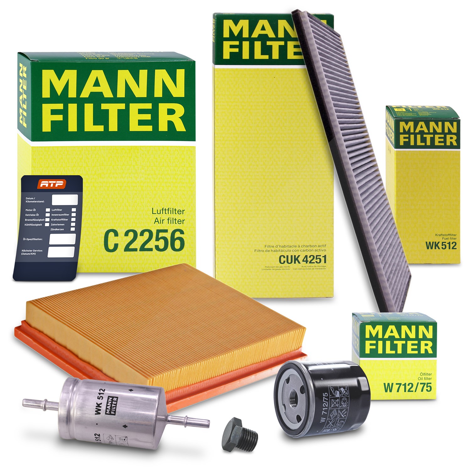 Mann-filter Inspektionspaket Filtersatz SET B [Hersteller-Nr. 10491191] für Opel