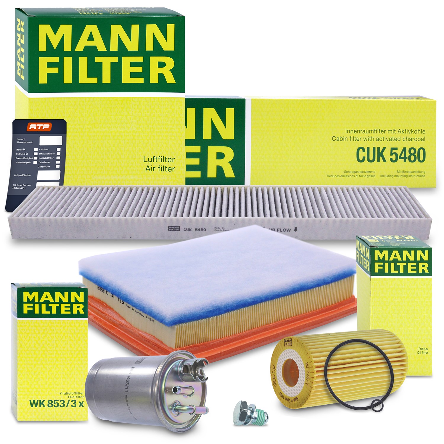 Mann-filter Inspektionspaket Filtersatz SET B [Hersteller-Nr. 10491197] für VW, Ford, Seat