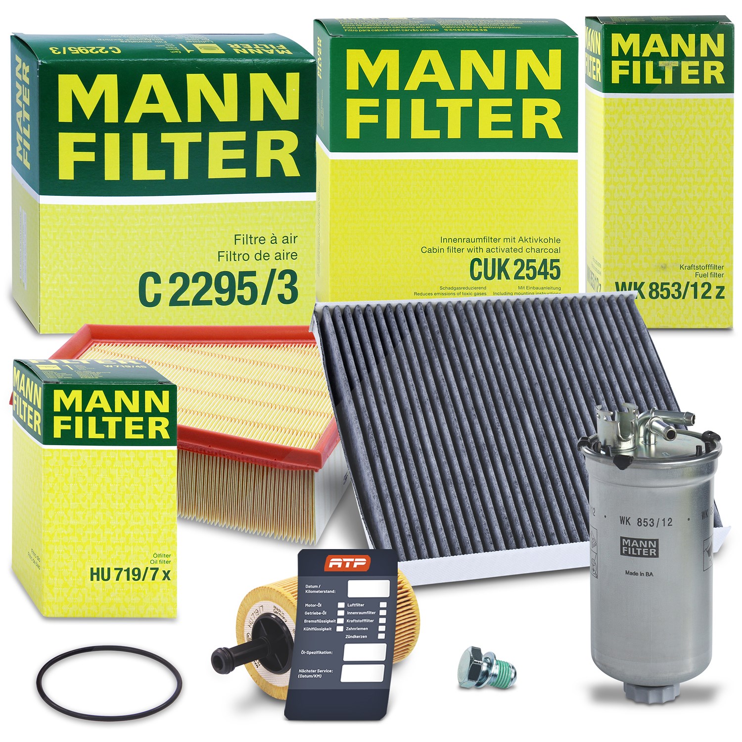 Mann-filter Inspektionspaket Filtersatz SET B [Hersteller-Nr. 10491224] für Skoda, VW, Seat