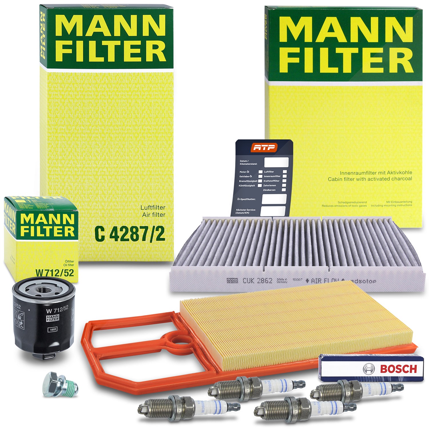 Mann-filter Inspektionspaket Filtersatz SET C [Hersteller-Nr. 10491230] für VW, Seat, Skoda