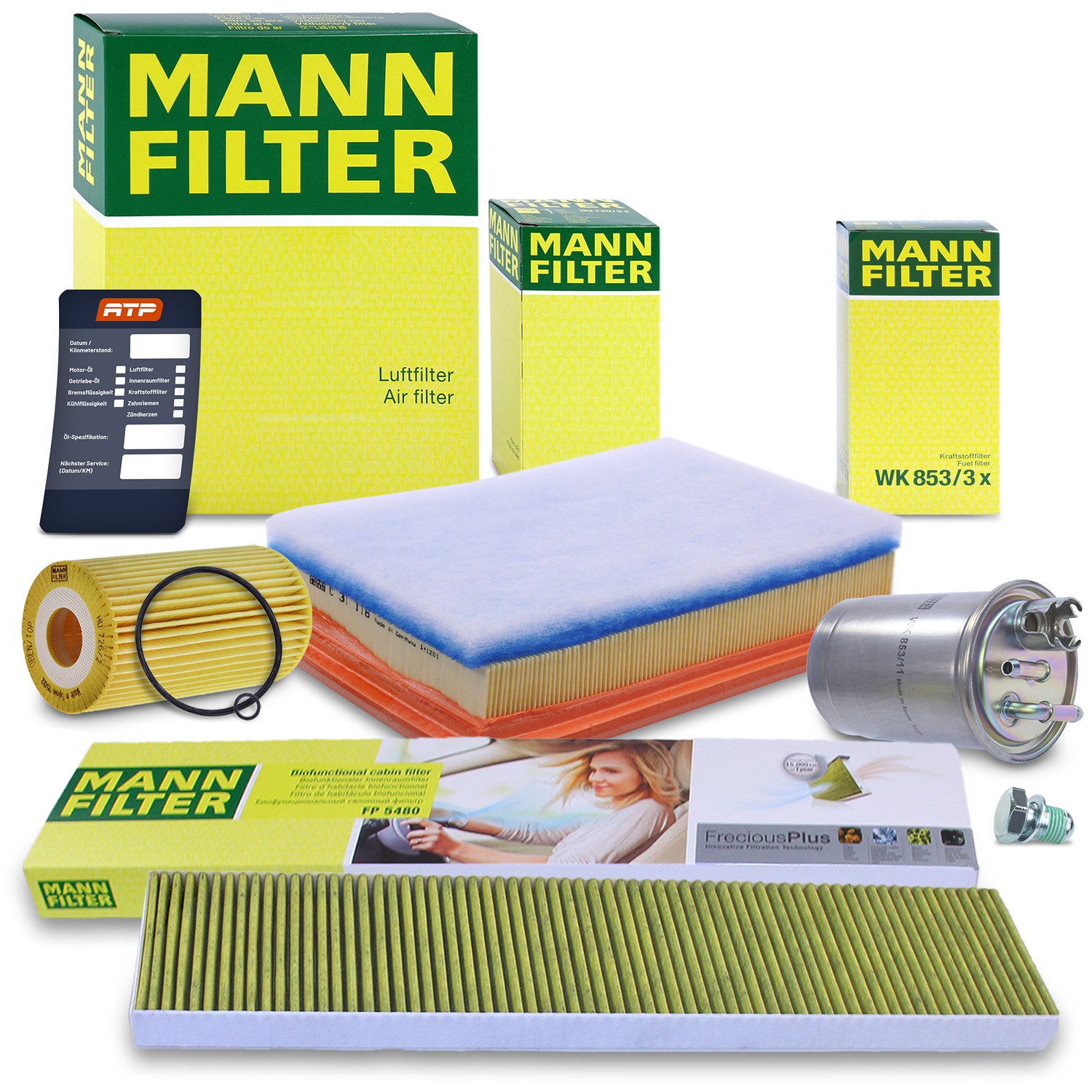 Mann-filter Inspektionspaket Filtersatz SET B [Hersteller-Nr. 10491243] für VW, Ford, Seat