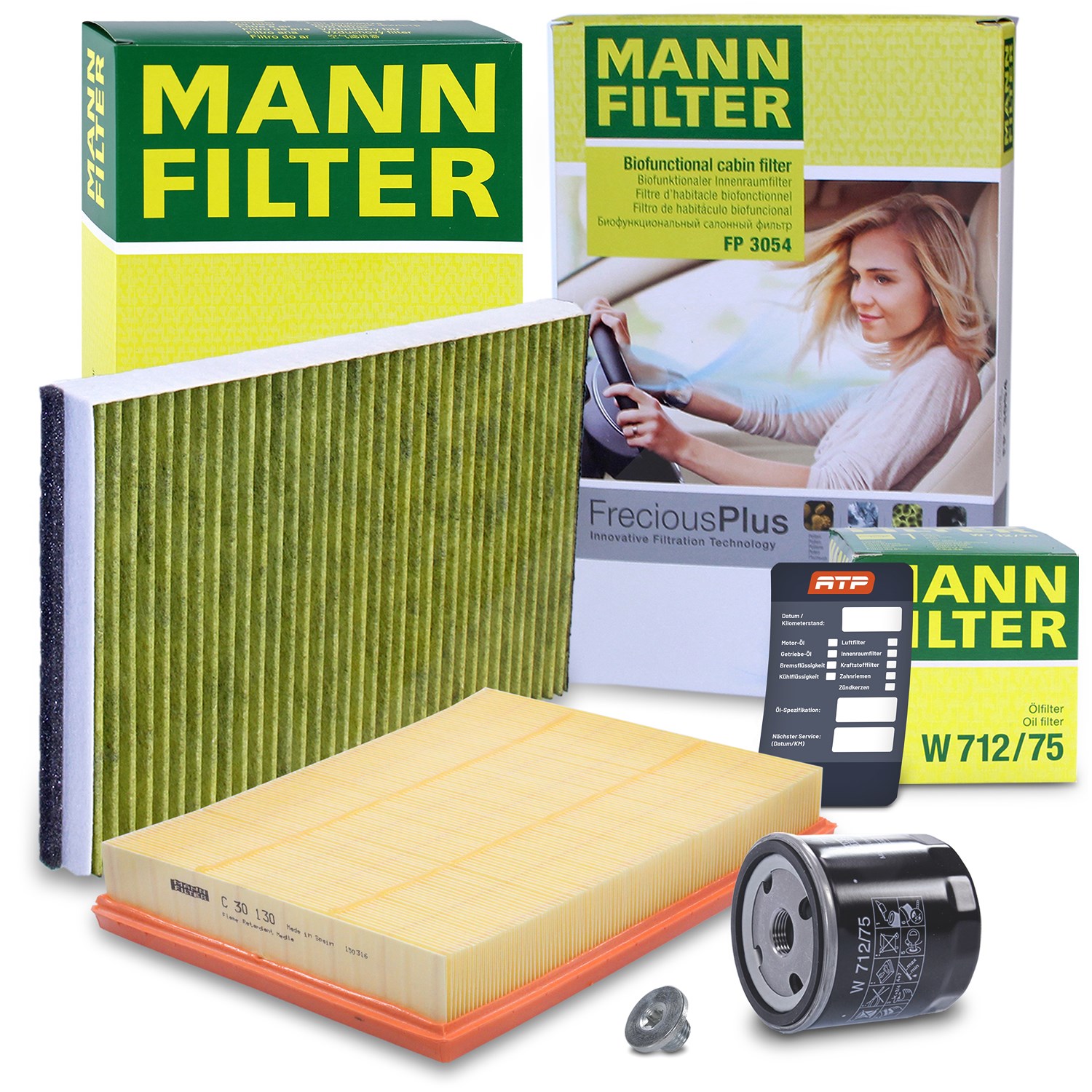 Mann-filter Inspektionspaket Filtersatz SET A [Hersteller-Nr. 10491247] für Opel