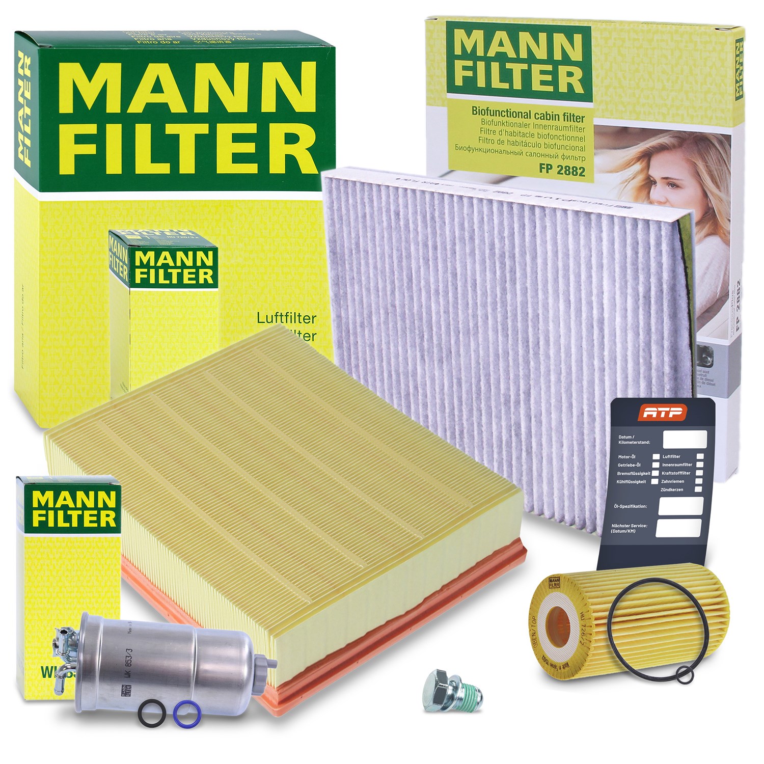 Mann-filter Inspektionspaket Filtersatz SET B [Hersteller-Nr. 10491248] für VW, Skoda